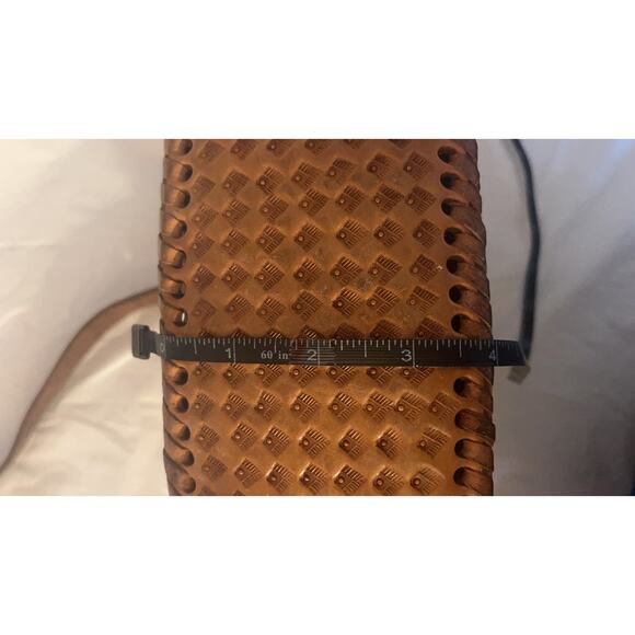 Vintage handmade, Brown leather crossbody bag - Picture 13 of 16